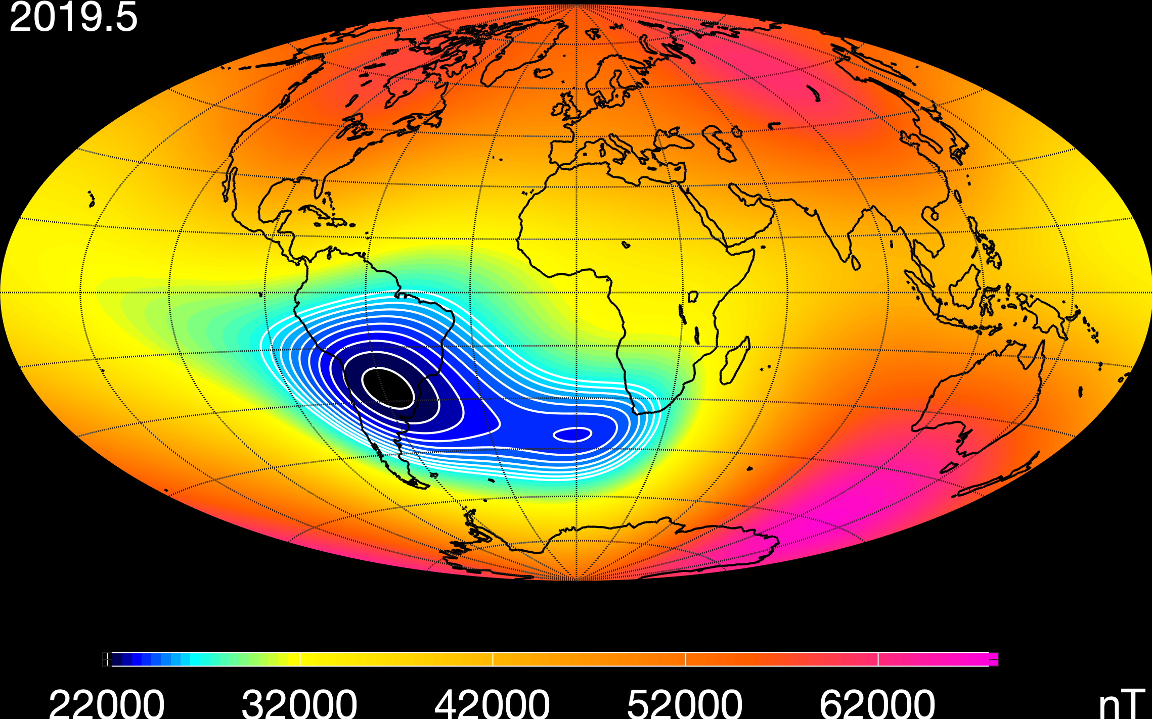Recent evolution of the South Atlantic Anomaly CoreSat